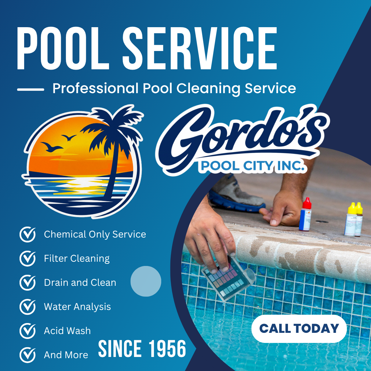 Gordo's Pool City pool service graphic