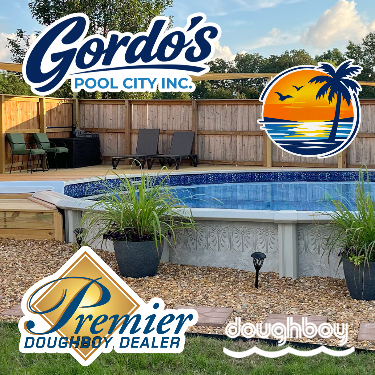Doughboy Doughboy Overlap UD Liners display at Gordo's Pool City in Modesto